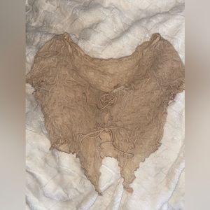 Sheer nude covertop with 2 ties